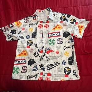 Chicago White Sox x Beggars Pizza Hawaiian Button Up Shirt Size XL Baseball Fan